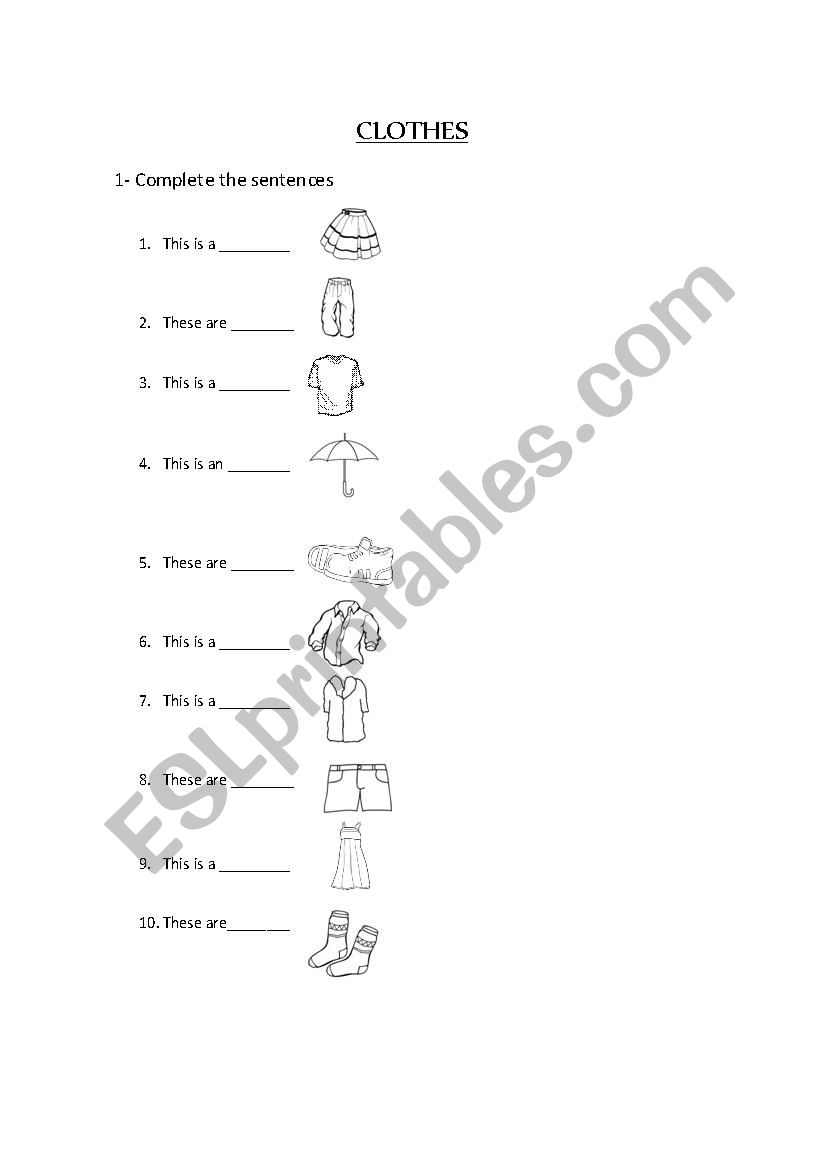 This is - These are - Clothes - ESL worksheet by quintierianto
