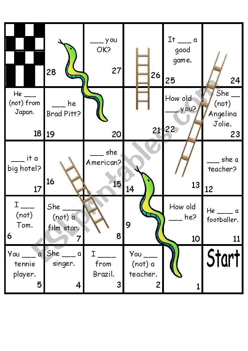 Snakes and Ladders, Online ESL Game