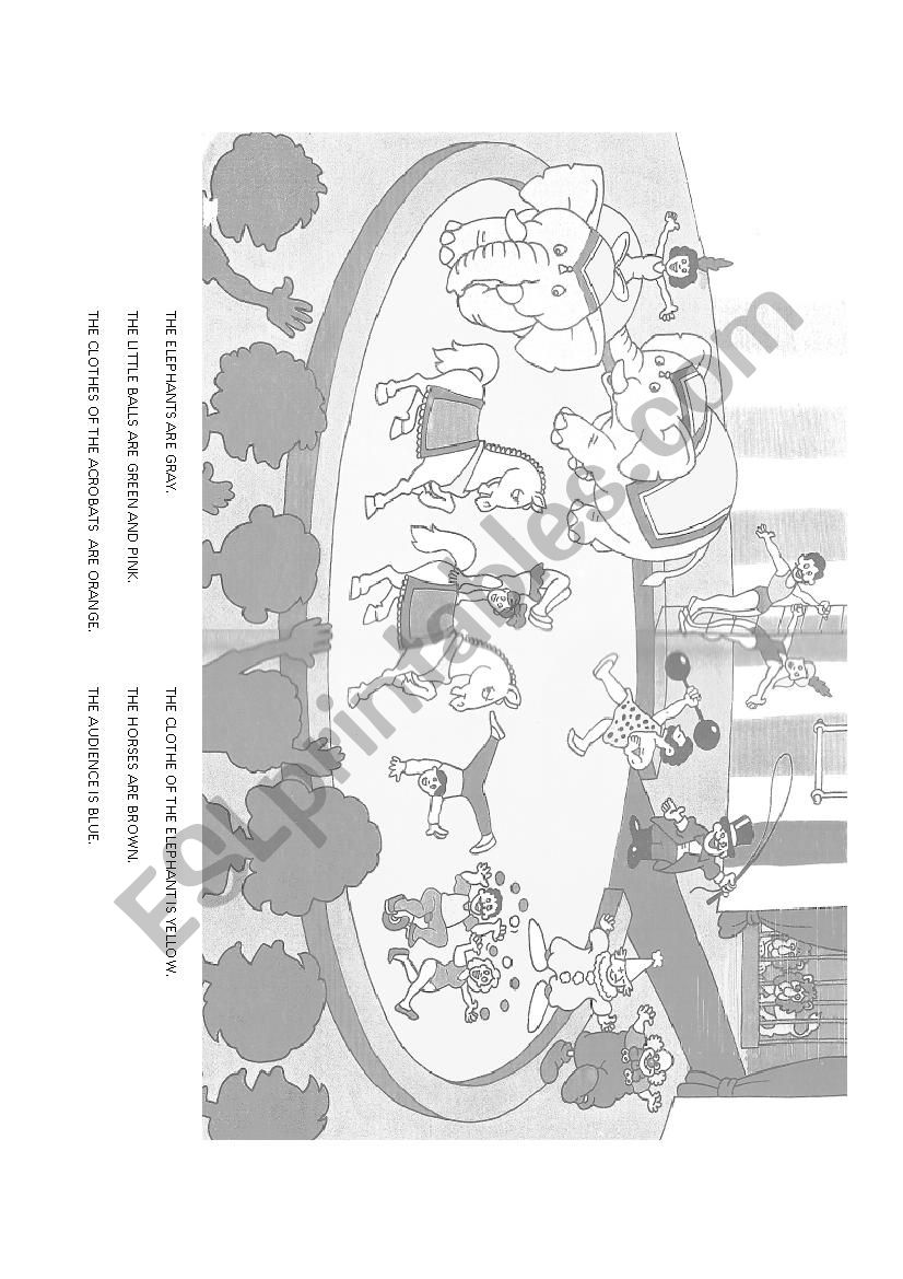 Color The Circus ESL Worksheet By Chds