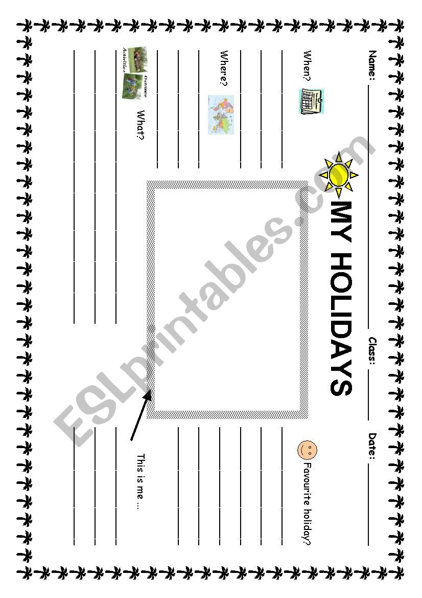 Holidays worksheet