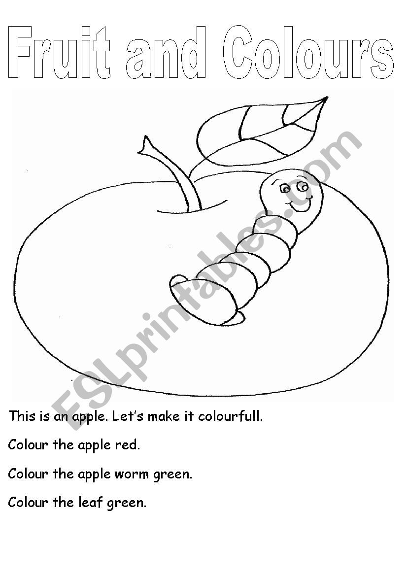 Frut and Colours worksheet