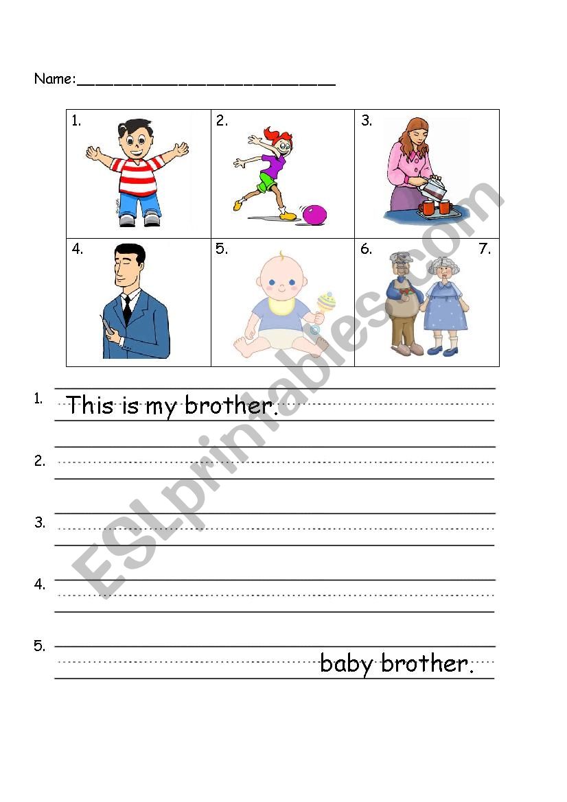 Family Members worksheet