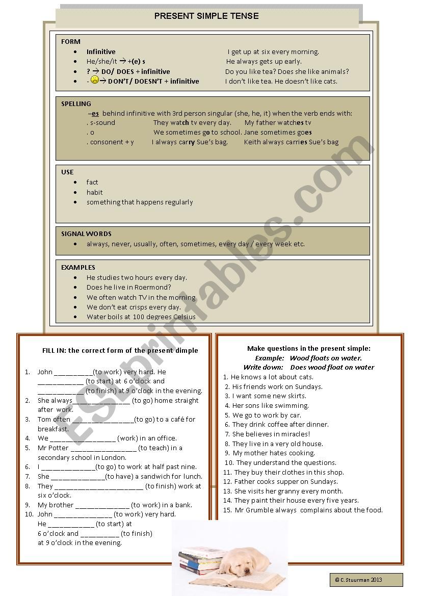 Present Simple Tense worksheet