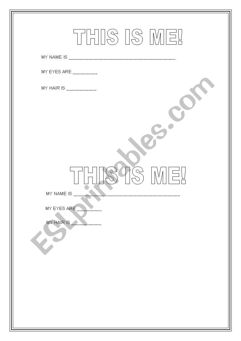 My Book worksheet