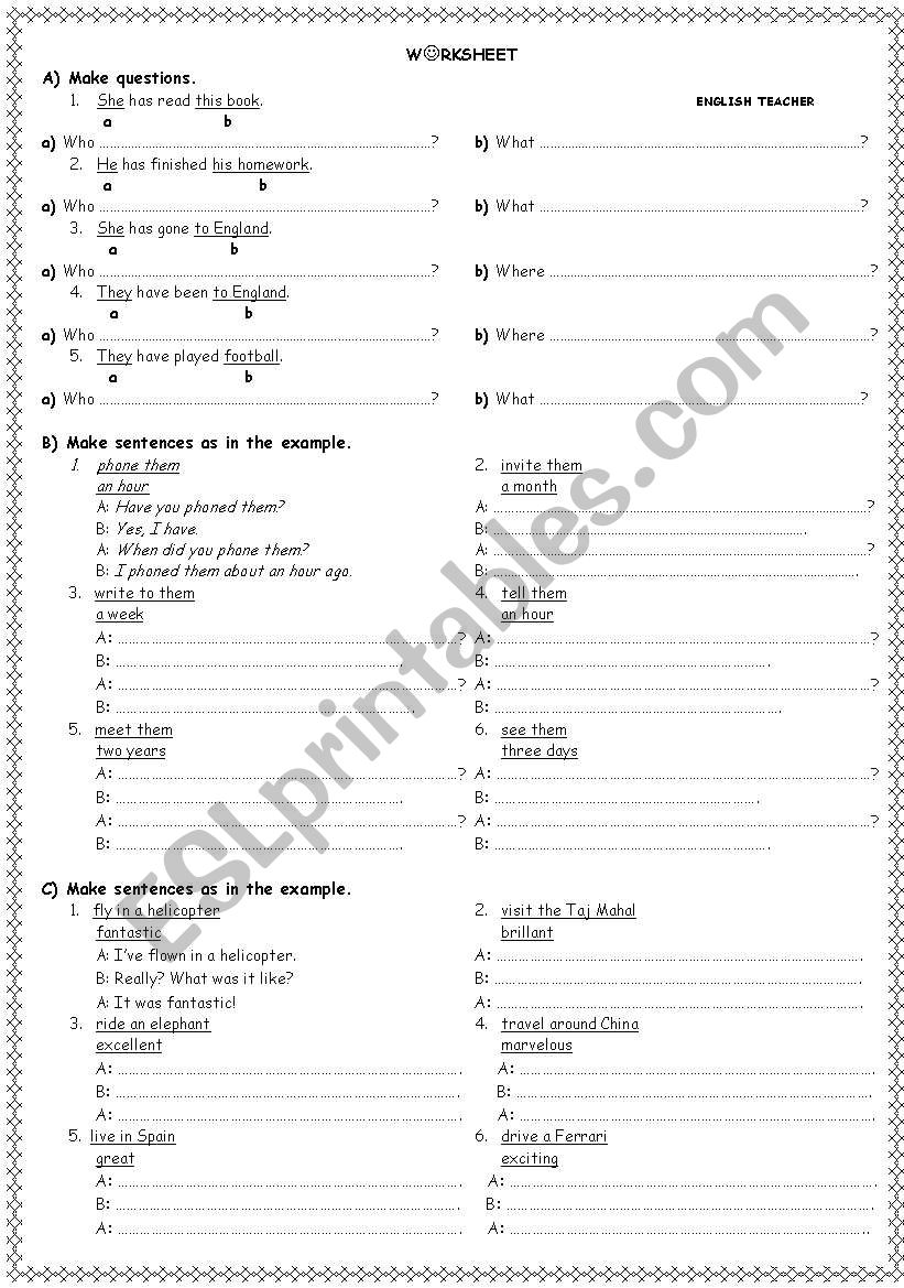 test for 7. grade  worksheet