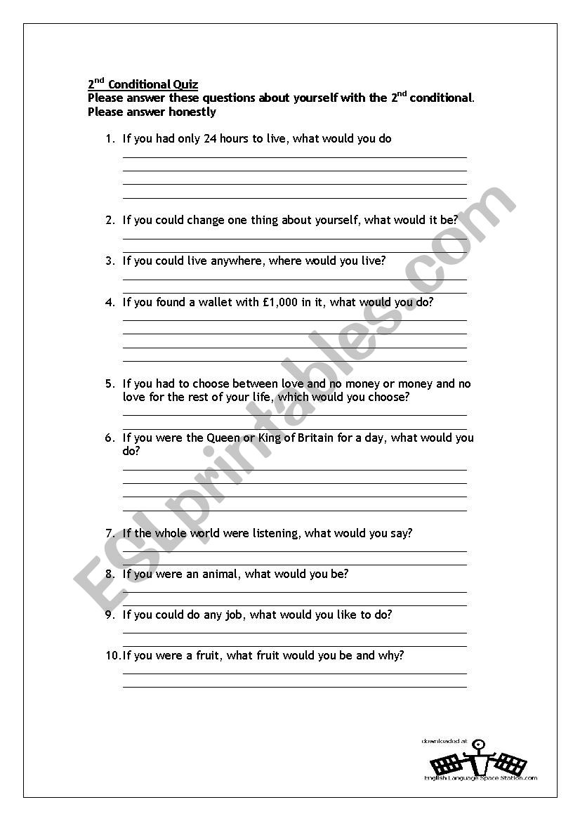 Second Conditional worksheet