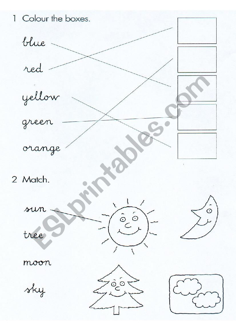 colours and nature vocabulary esl worksheet by jaima2