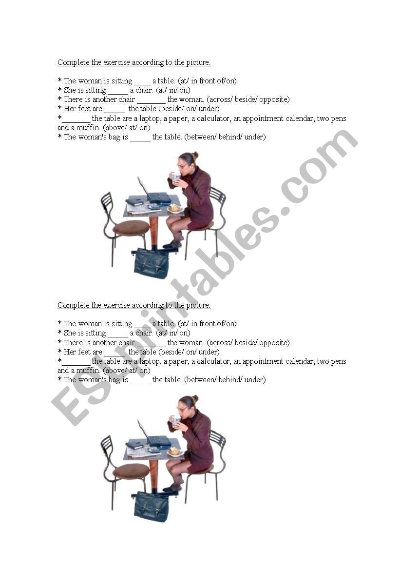 prepositions worksheet