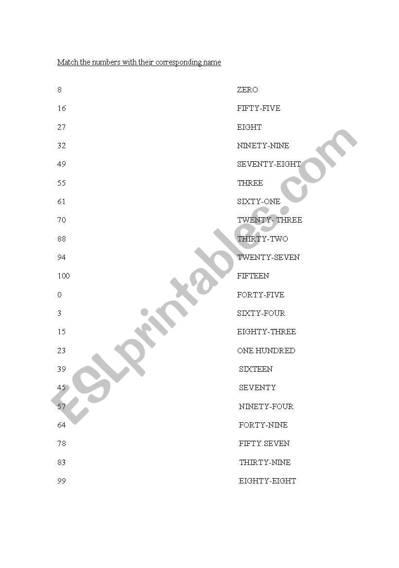 numbers 0-100 worksheet