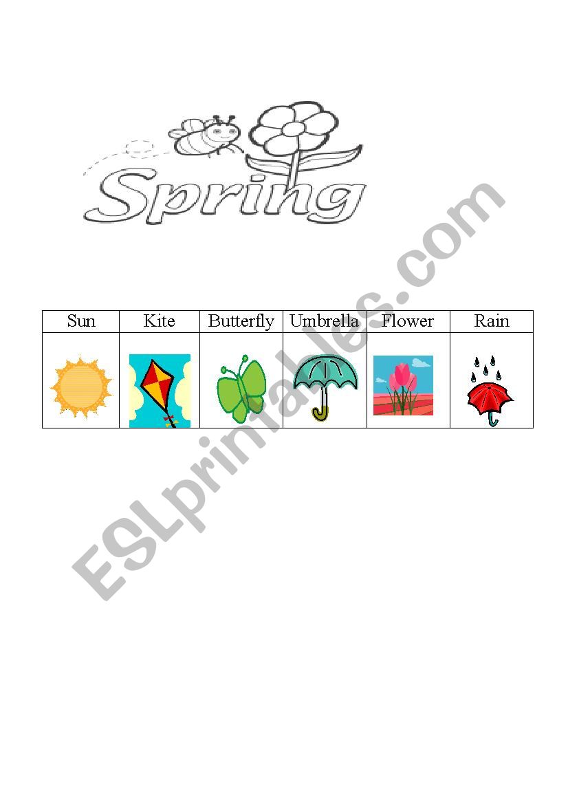 Spring Vocab worksheet