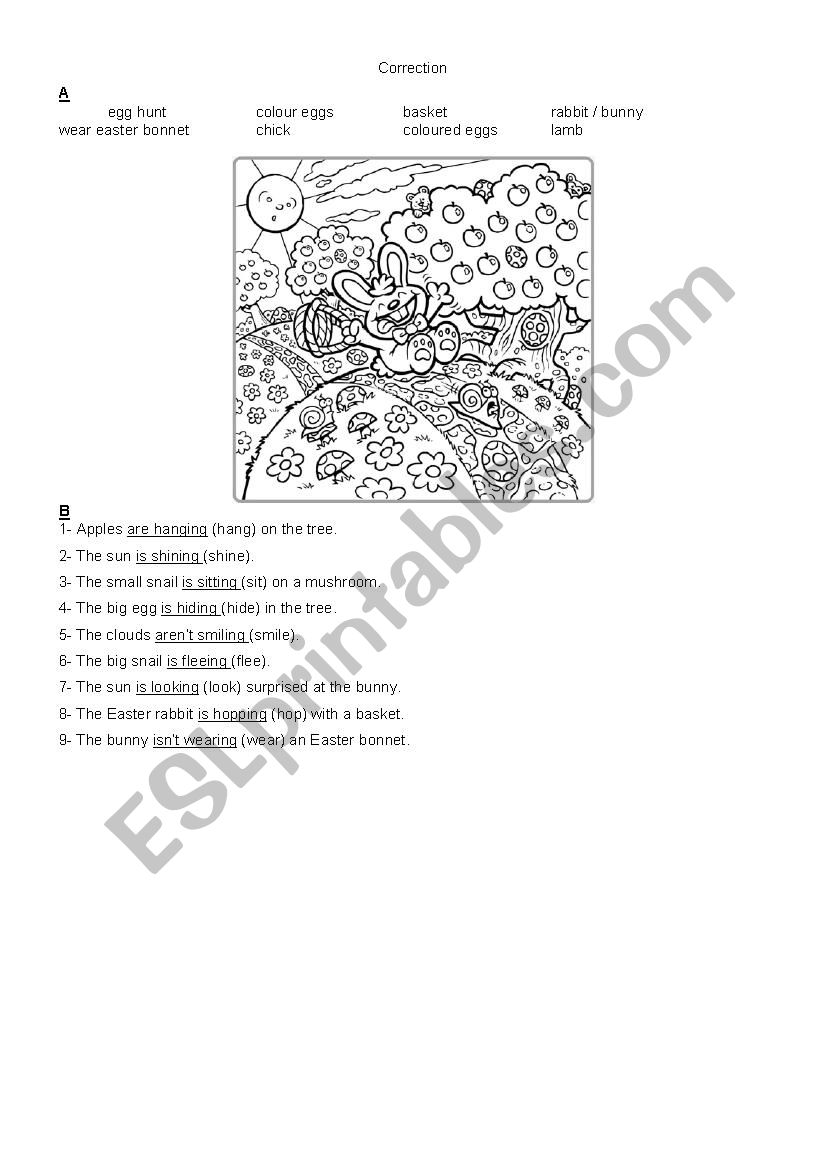 EASTER plus Present Continuous BOARD GAME + key (3 pages) - ESL worksheet  by Larisa.