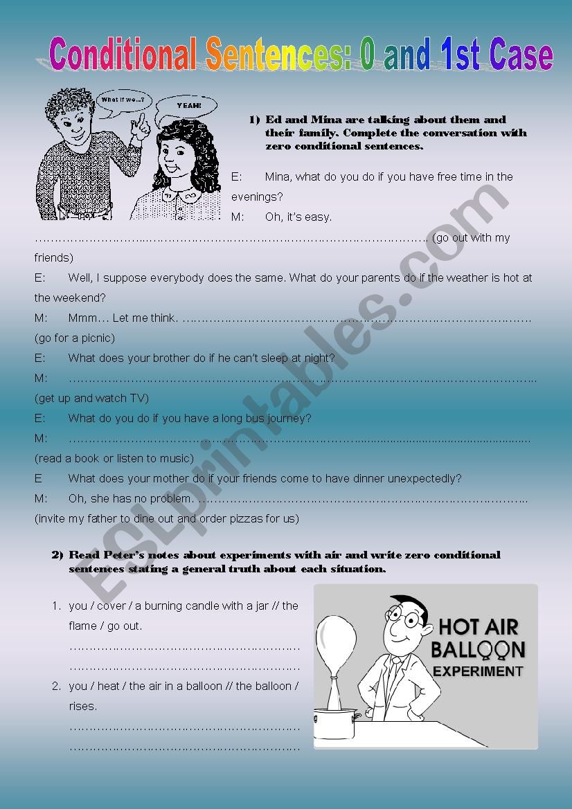 CONDITIONALS 0 and 1 + VERB TENSES