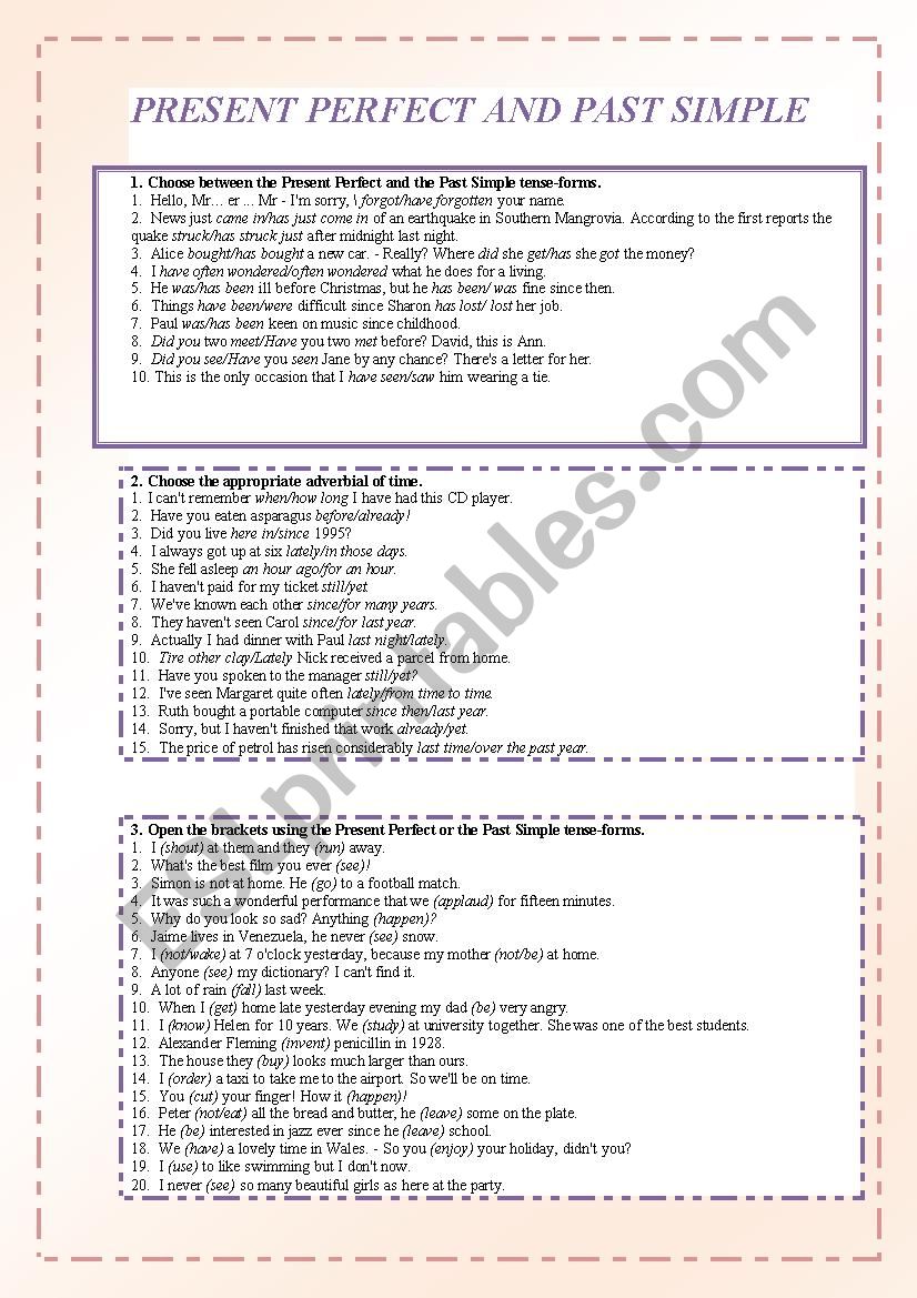 present perfect and past simple