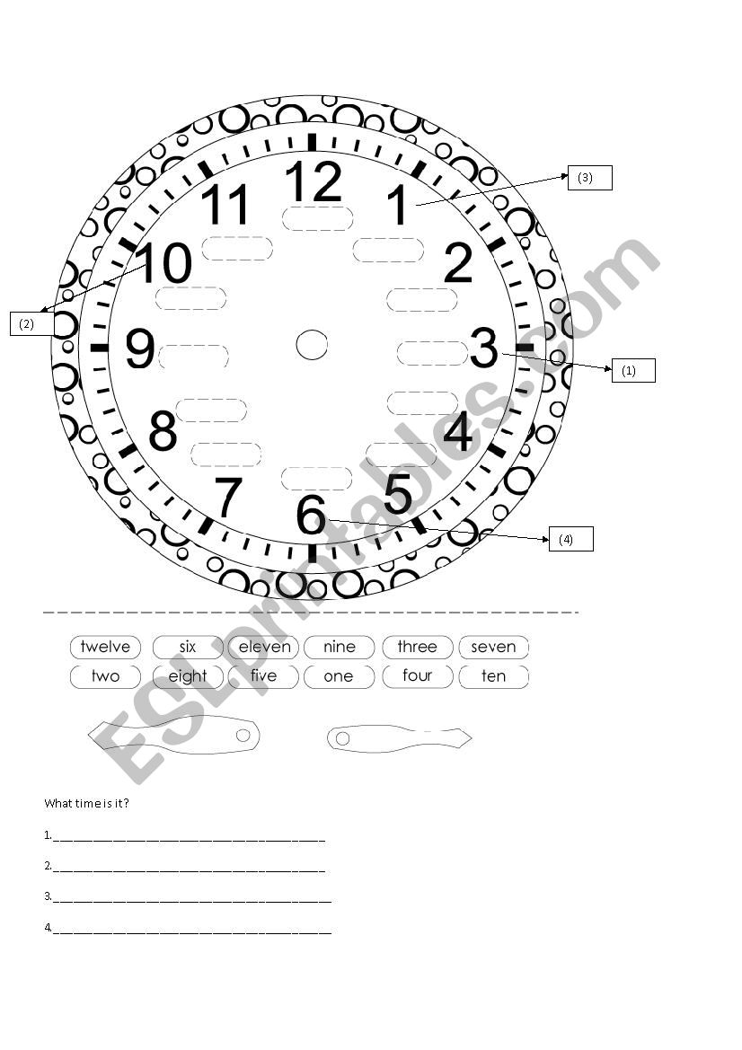 The hour  worksheet