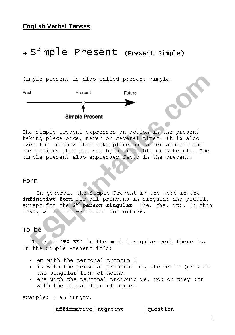 Simple Present Grammar worksheet