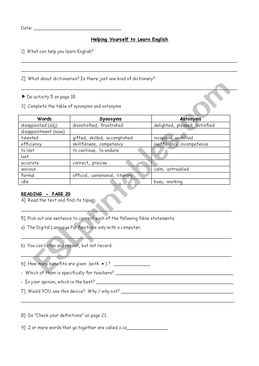 introductory unit1 worksheet