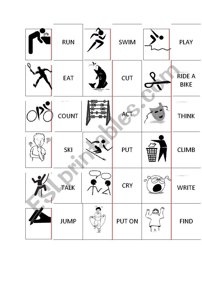 Verbs, present continuous DOMINO or PELMASIN