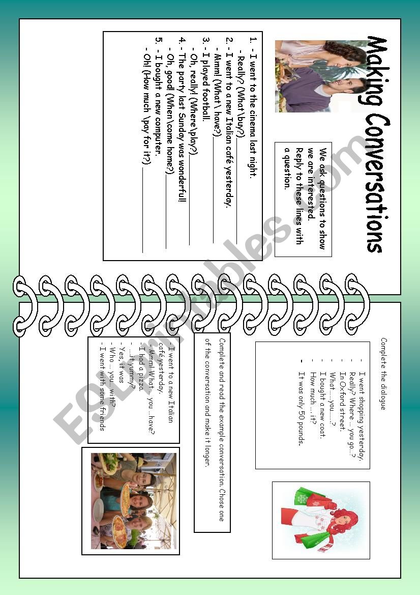 making conversations worksheet