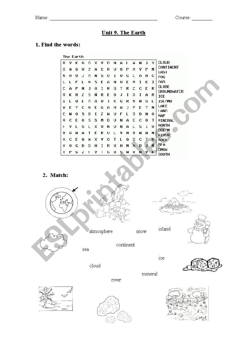 The Earth - ESL worksheet by Teacher Pilar