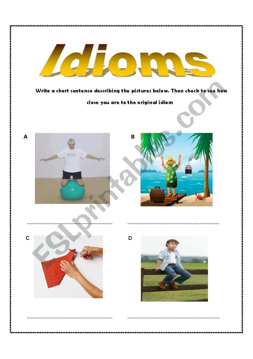 Common Idioms  worksheet