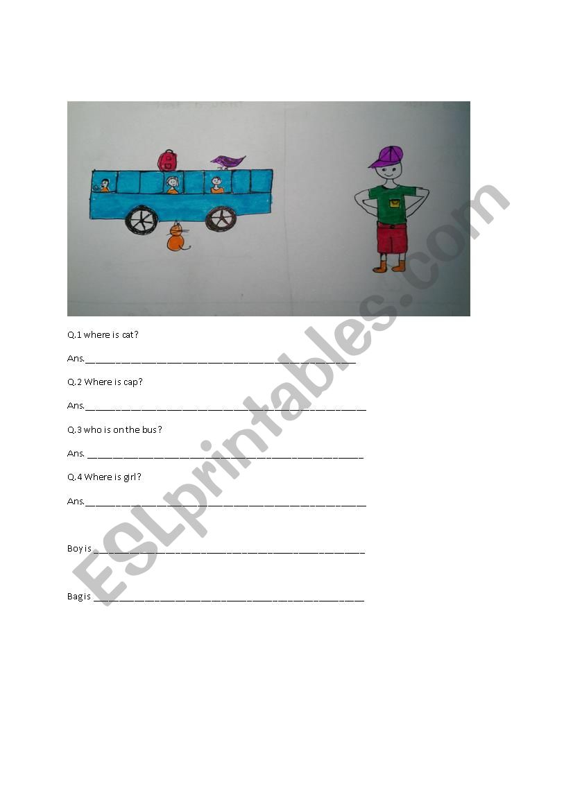 prepositions on/in/under worksheet