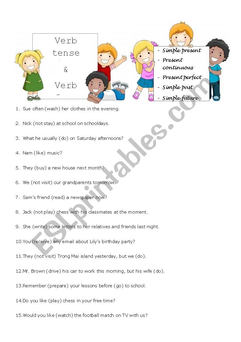 Tense review worksheet