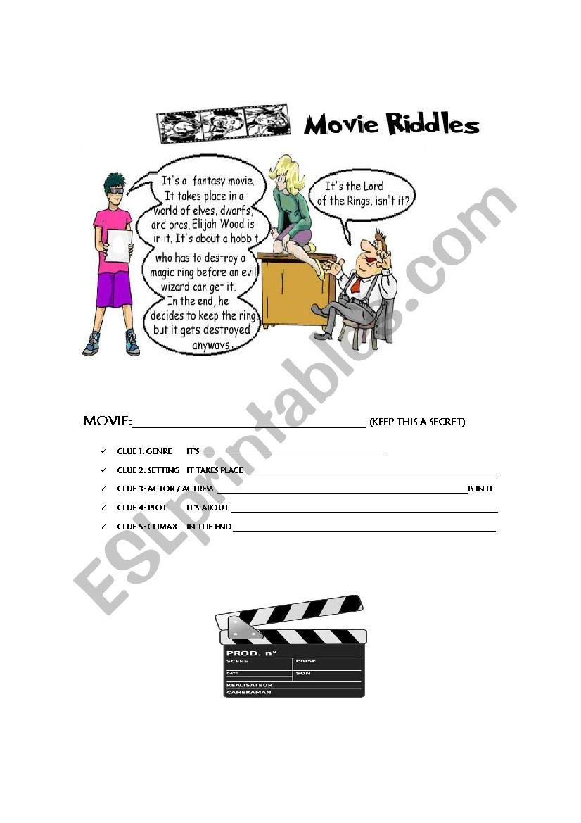 MOVIE RIDDLES worksheet