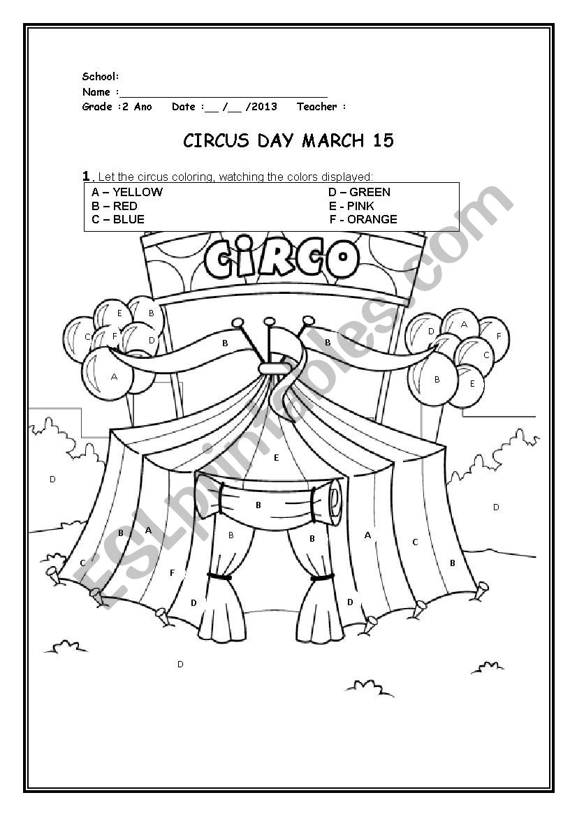 Circus Reading Comprehension Worksheet
