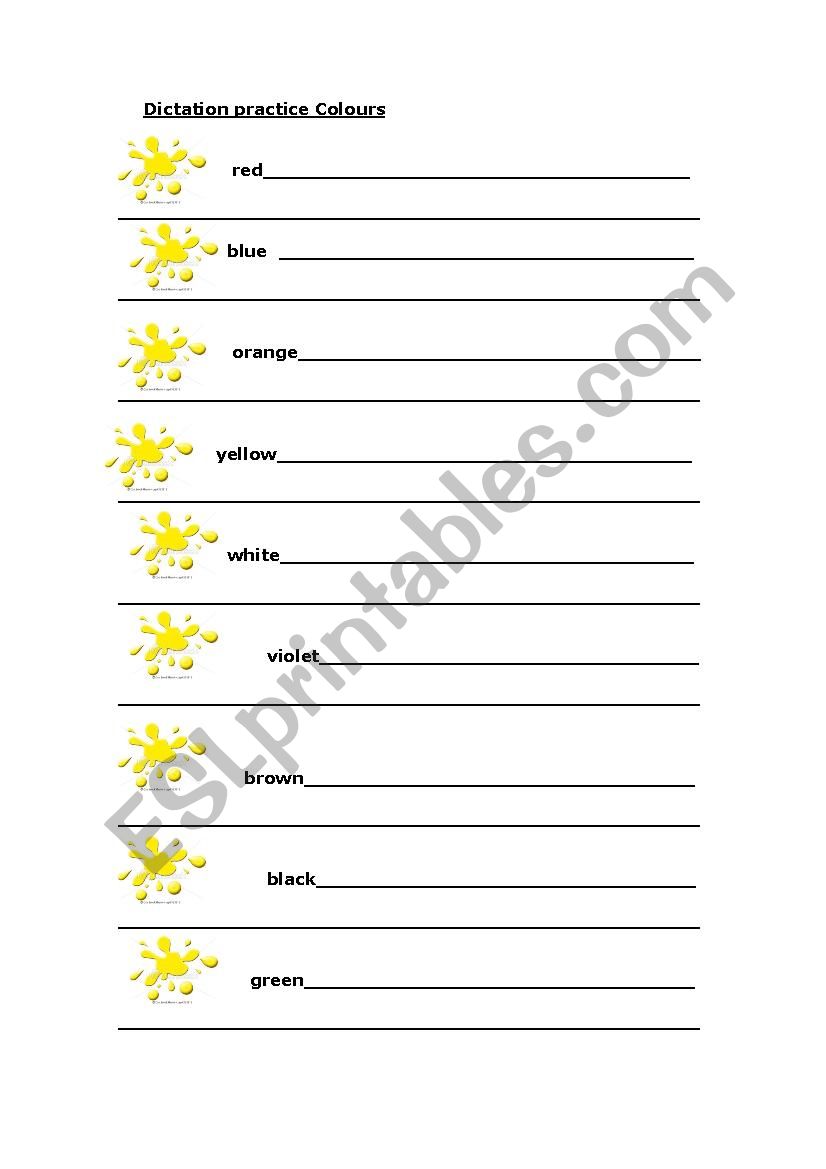 dictation practice worksheet