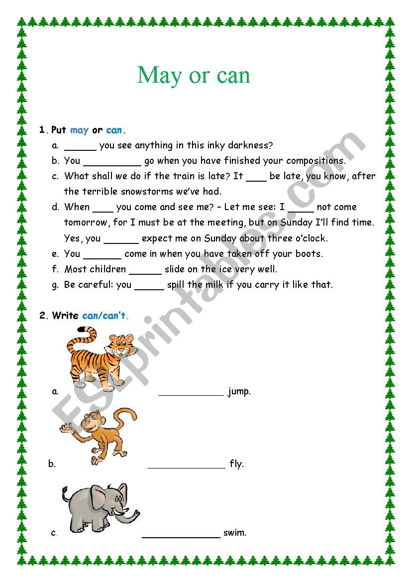 May or can - ESL worksheet by Ilona735