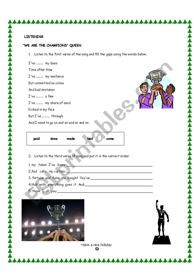 Present Perfect Listening Activity ESL Worksheet By Nuryild