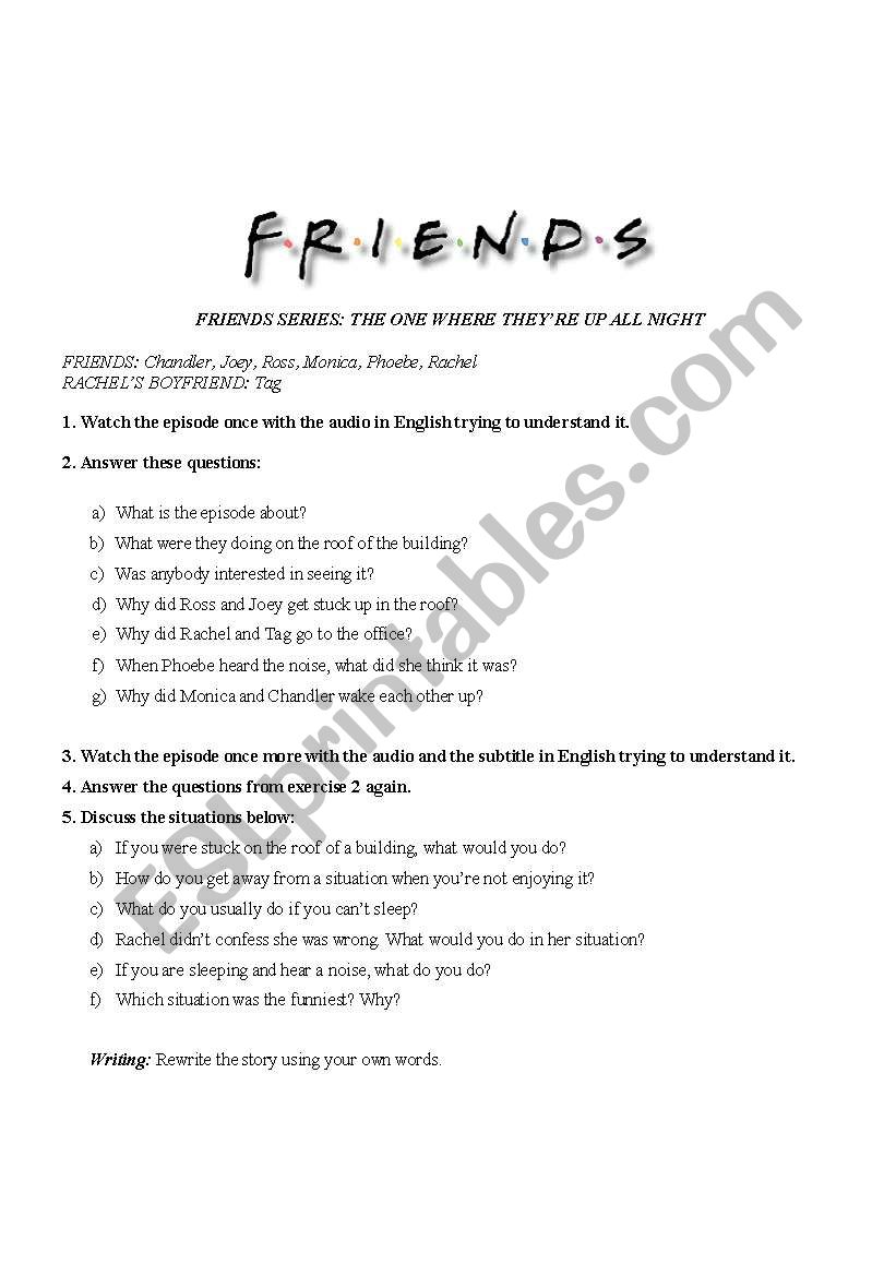 Friends worksheet