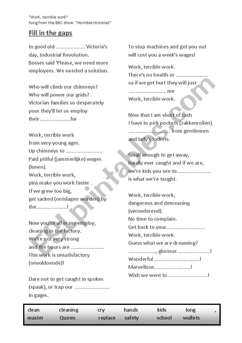 Jobs of the past worksheet