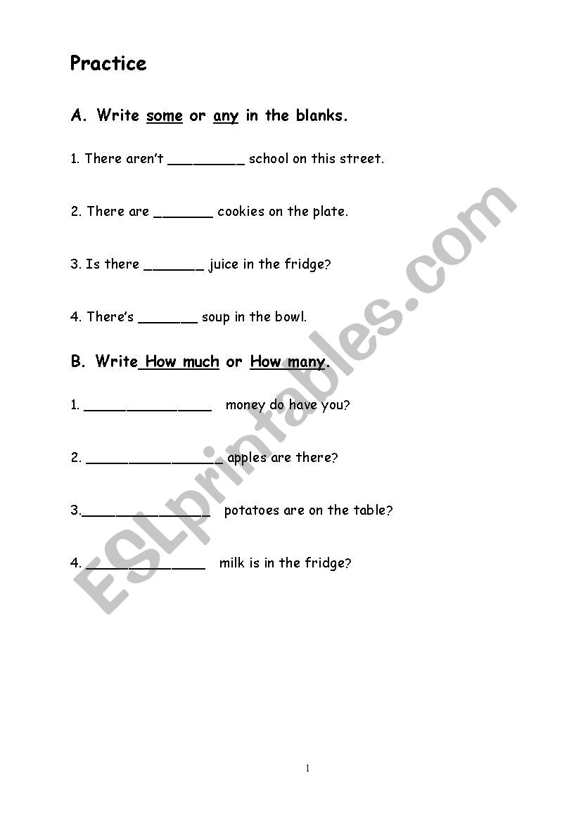 practice worksheet