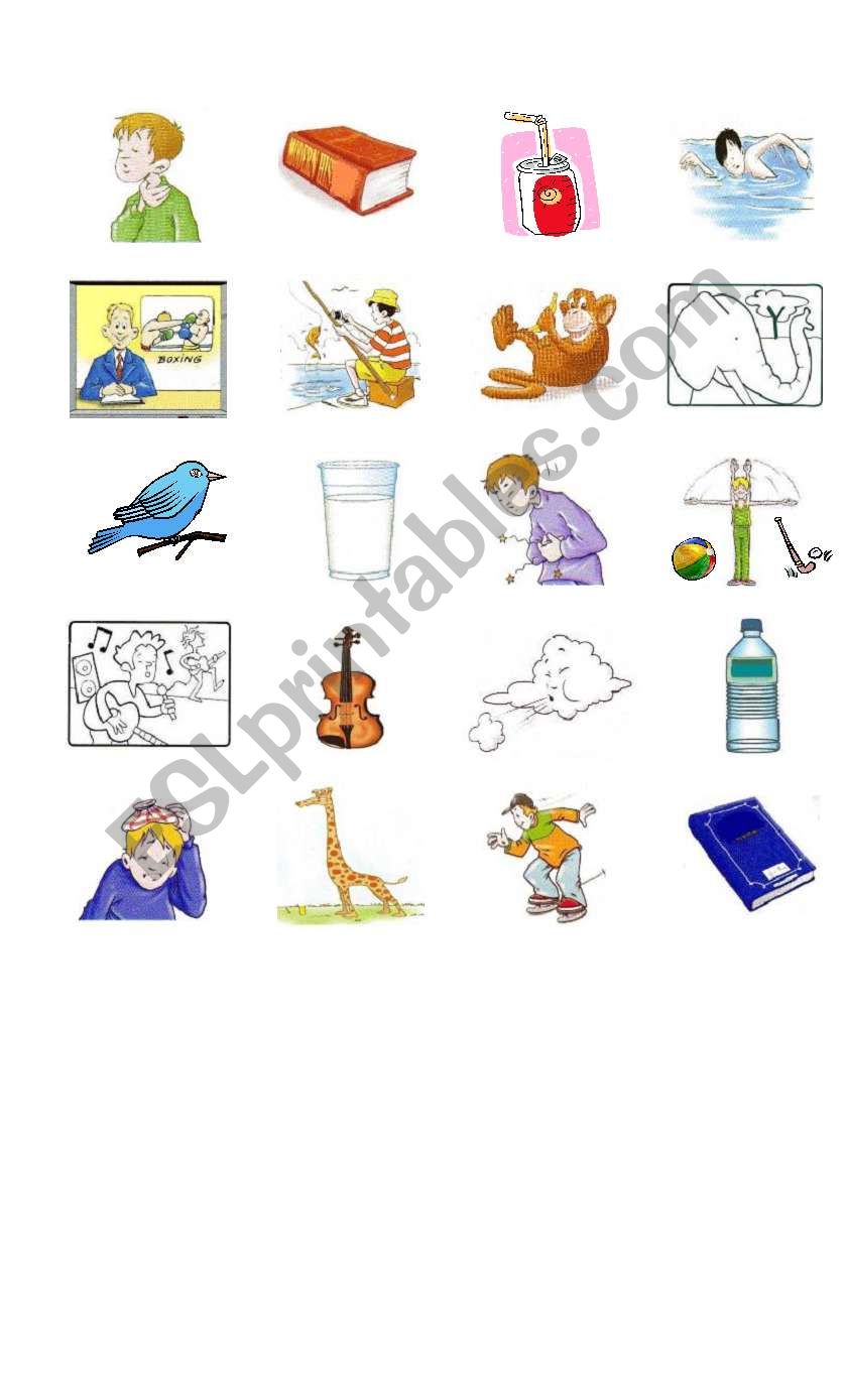 Card - Oral Work Name 3 things that... - ESL worksheet by marianm