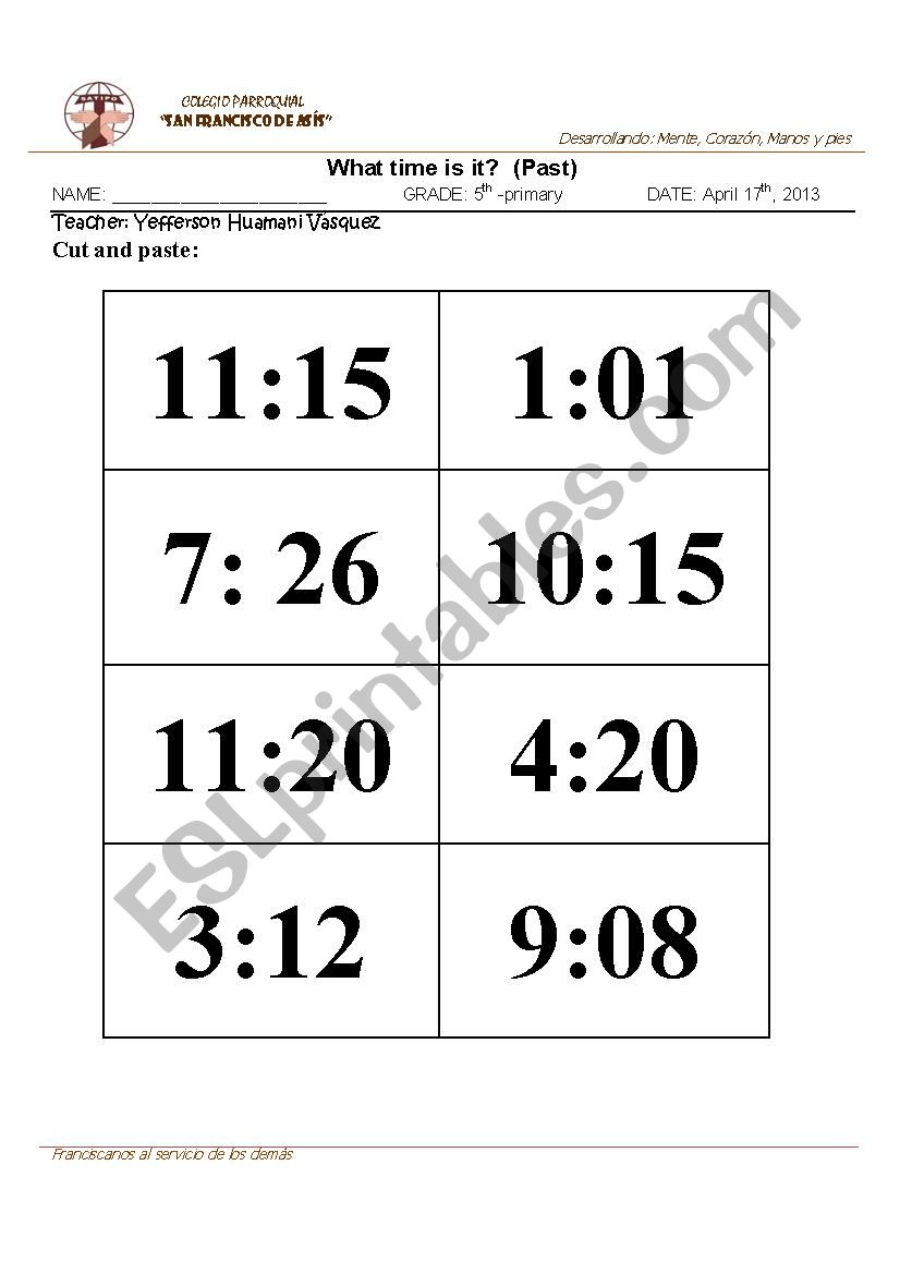 What time is it? worksheet