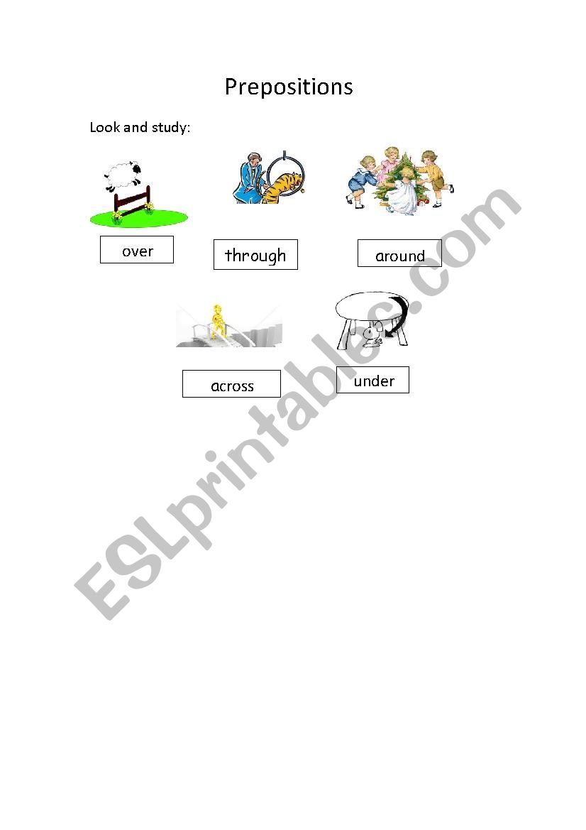 preposition worksheet