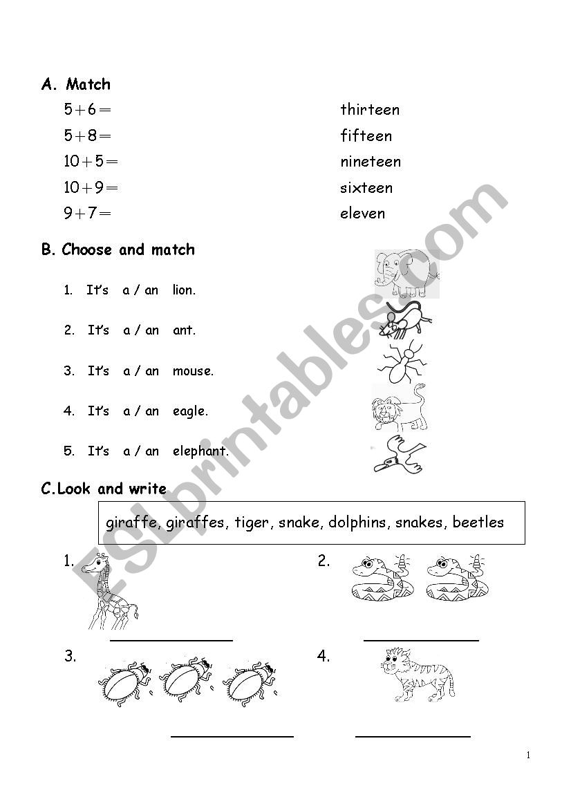 number worksheet