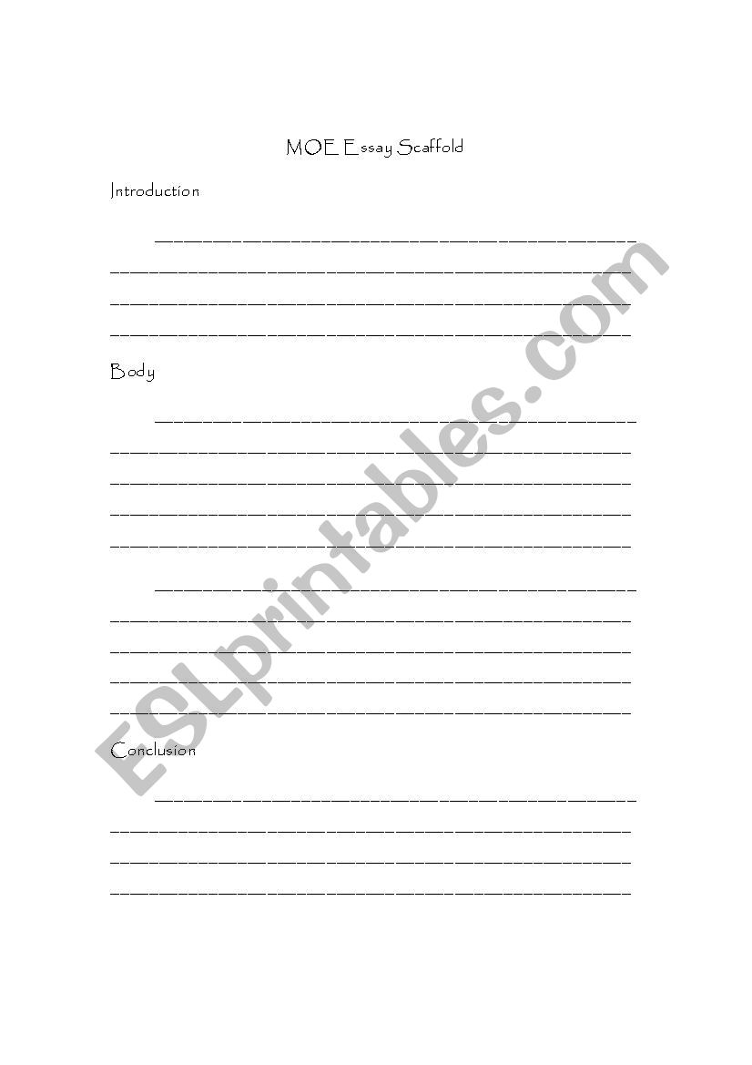 Essay Scaffold Page worksheet