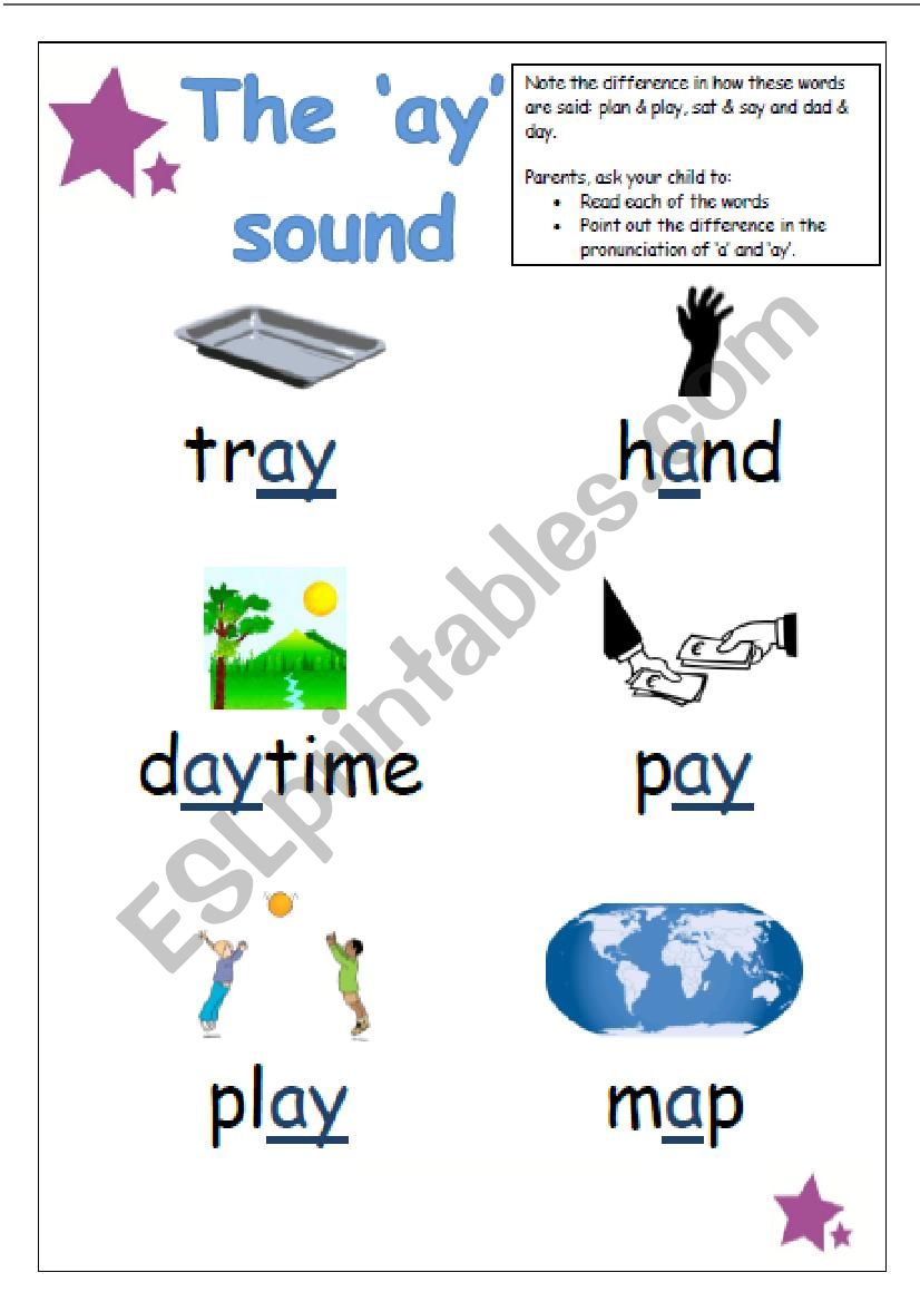 AY pronunciation worksheet