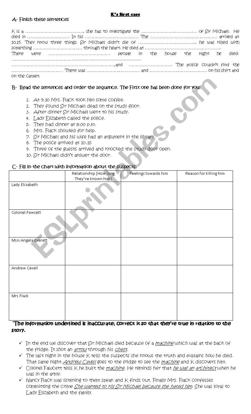 ks first case activities worksheet