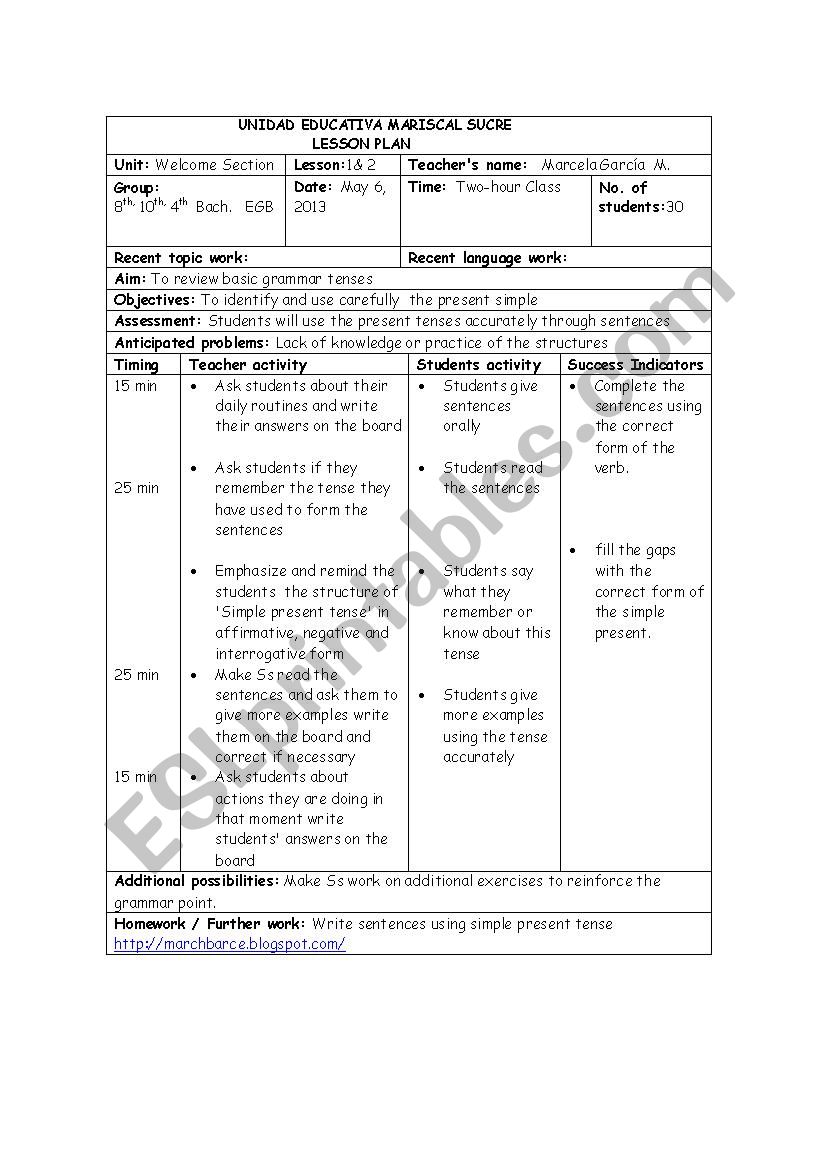 Simple Present Tense ESL Worksheet By Domagama