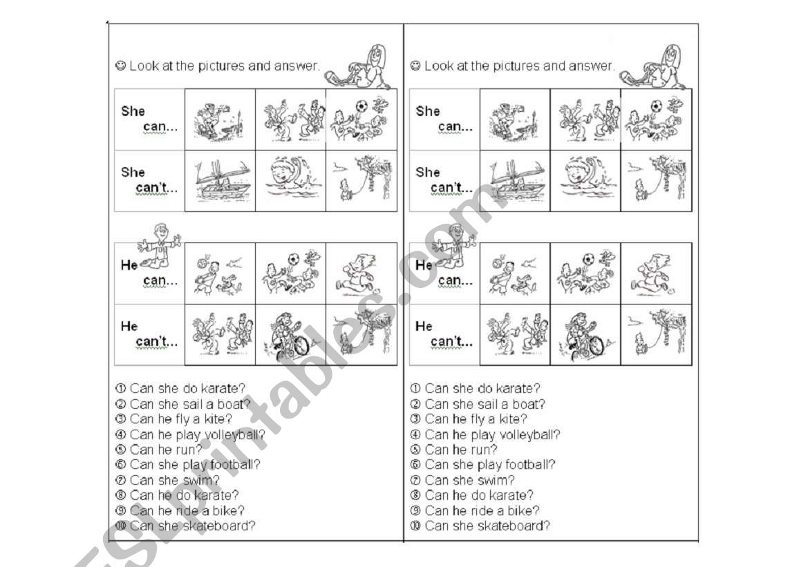 Can-questions worksheet