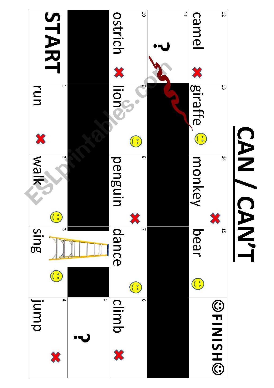 Can Cant Board Game worksheet