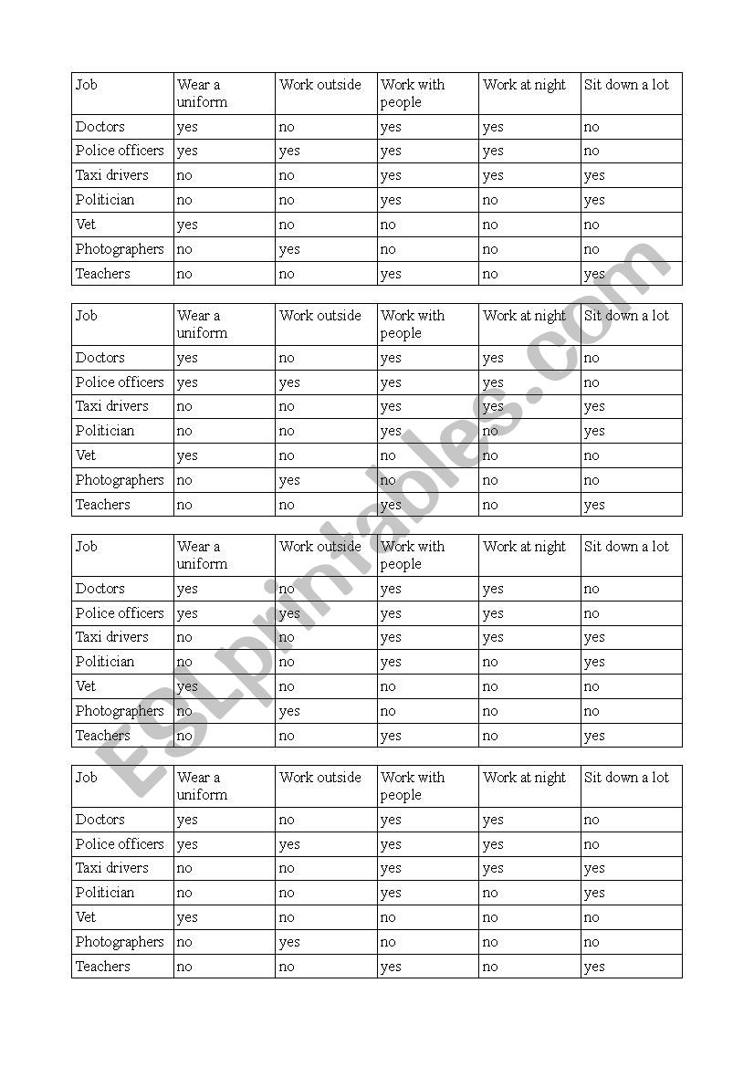 Play a game!(jobs/must,mustn´t) - ESL worksheet by ilovemygranny