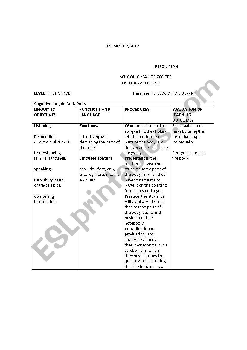 lesson plan  worksheet