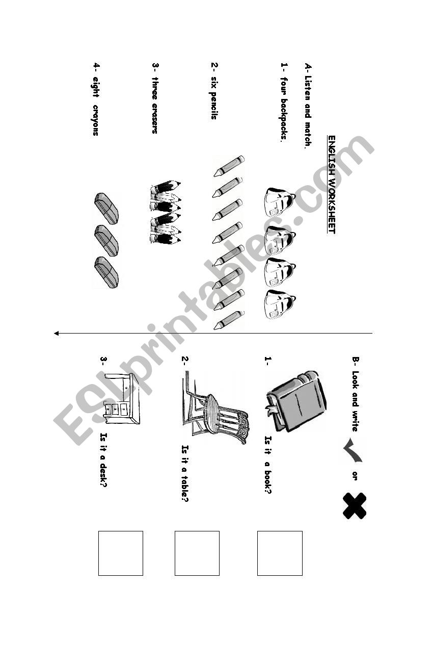 classroom objects worksheet