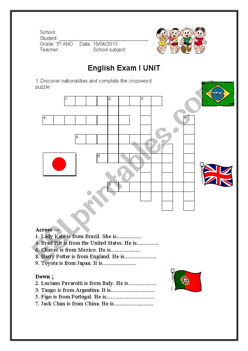 english test part I worksheet