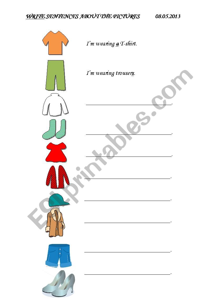 Clothes worksheet