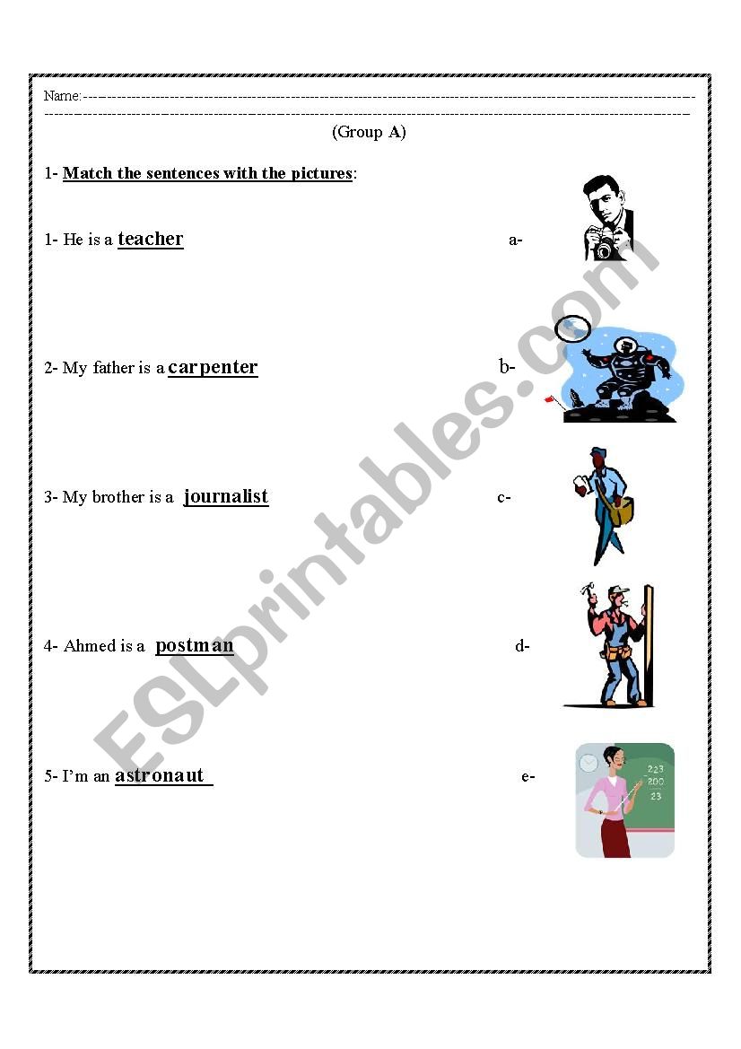 jobs worksheet